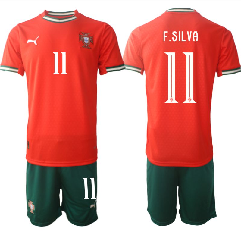 Men 2025-2026 Season Portugal home red #11 Soccer Jersey->portugal jersey->Soccer Country Jersey
